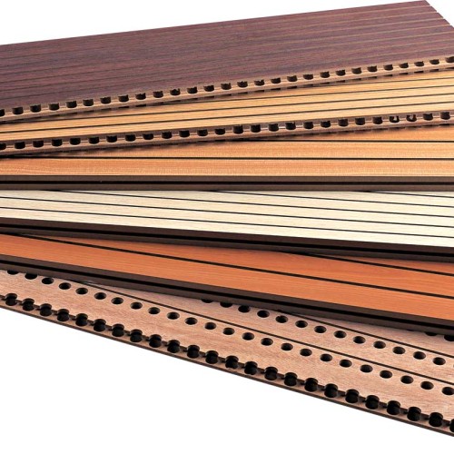 Groove and perforated wooden acoustic panel